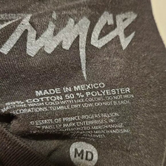 Prince Purple Rain Short Sleeve Graphic T-Shirt Spellout Logo Black Unisex M - Picture 3 of 5